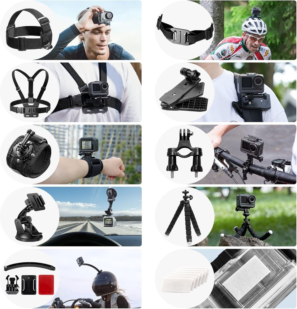 60 in 1 GoPro & Action Camera Accessories – Capture Every Angle