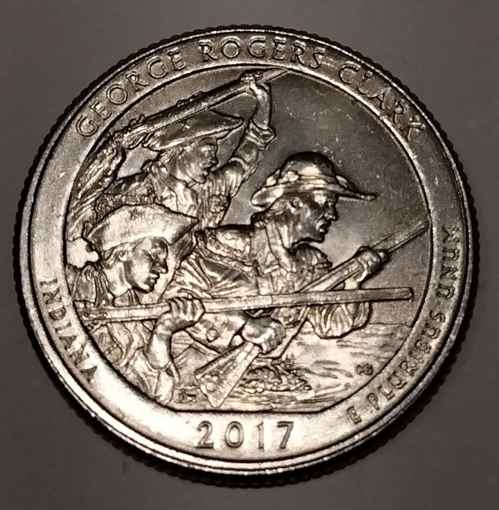 2017 P George Rogers Clark Misaligned Die Reverse Error Railroad edge bottom