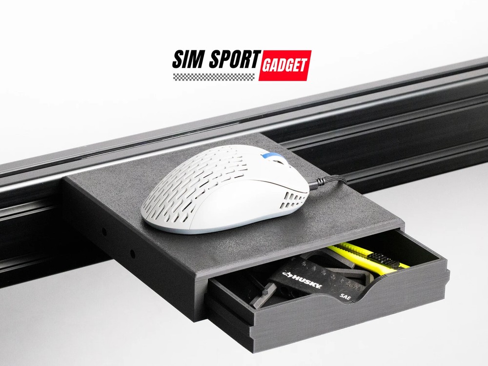 Mouse Pad With Storage for Sim Racing Rig | Flight Simulator