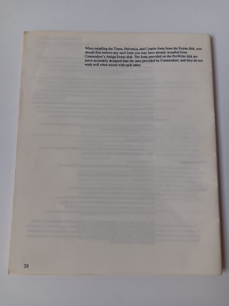 Amiga Pro Write Advanced Word Processor Manual & Supplement New Horizons