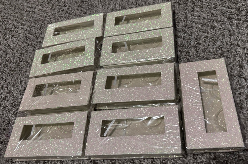 Clear Individual Eyelashes, Glitter Packaging, False Eyelash Set