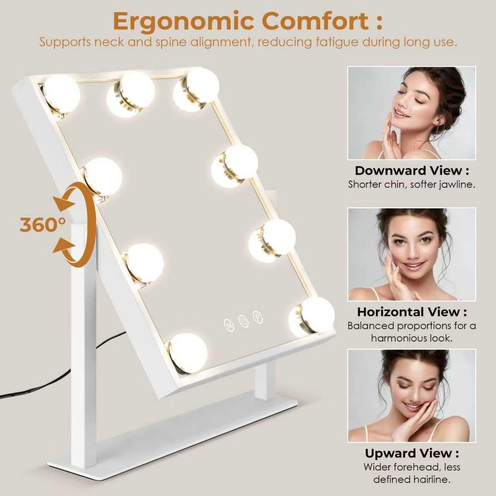 LuxeVue Vanity Mirror with Lights, Makeup Mirror with 3 Lighting Modes, Light...