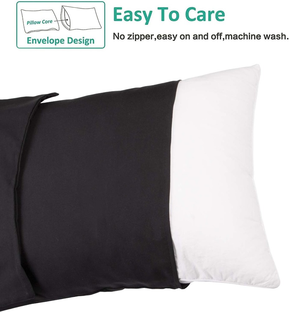 King Pillowcase Set 2 Pack Brushed Microfiber 20x36 Pillowcases Soft