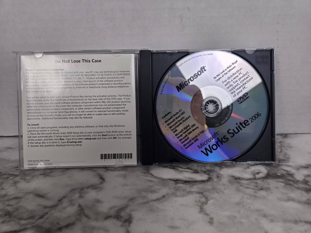 Microsoft WorkSuite 2006 PC Software Disc W/ Product Key