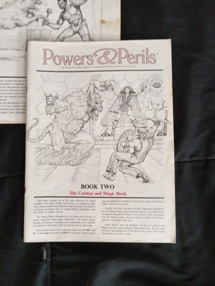 Powers & Perils Box Set (Avalon Hill) Fantasy RPG Good Condition (No Dice)