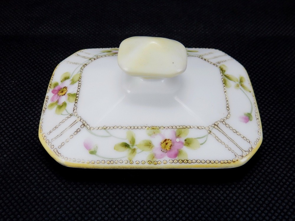 Nippon Creamer & Sugar Bowl, Hand Painted Nippon Rectangular Creamer & Sugar
