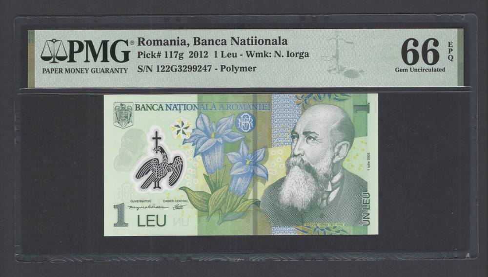 Romania - One Leu 2012 P117g Uncirculated Graded 66