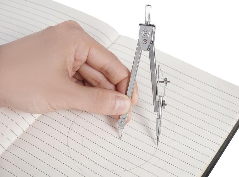 Protractor and Compass Set, Protractor, Silver