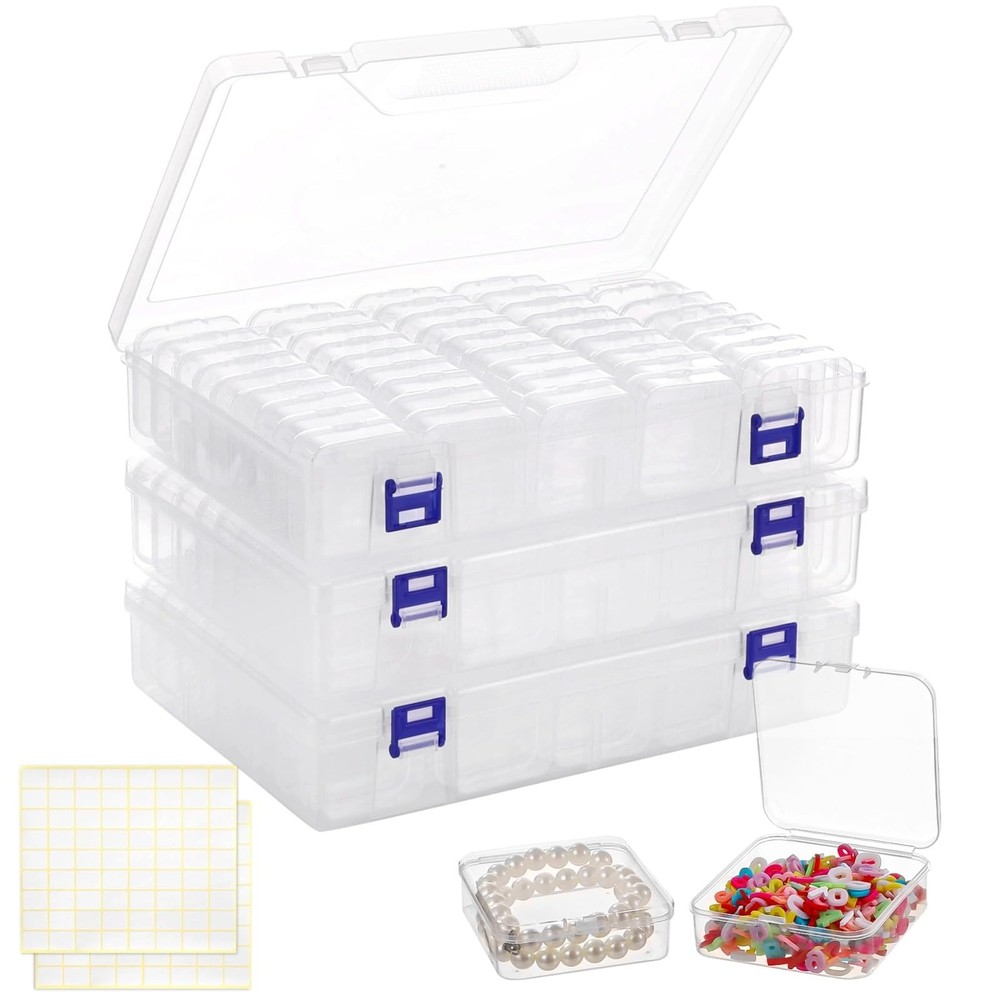 138 Pcs Plastic Bead Storage Containers, Includes 135 Small Storage Boxes and...
