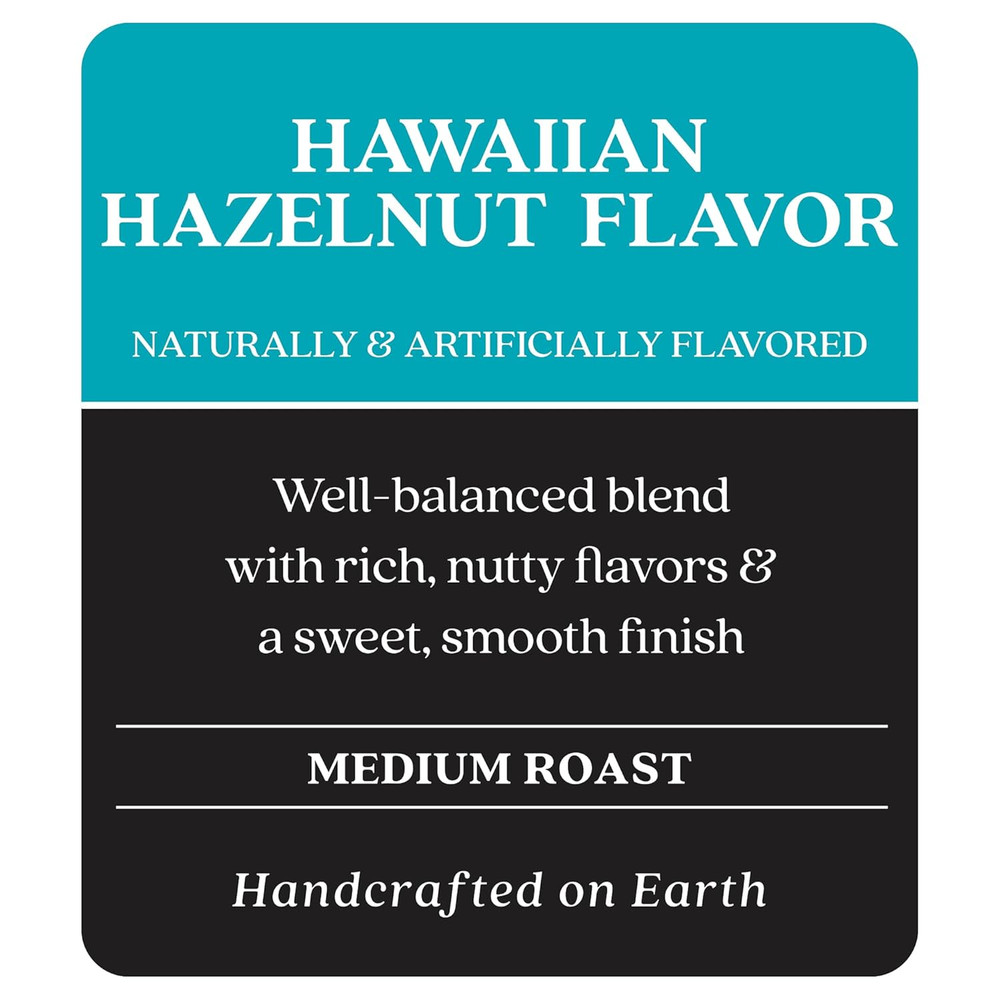 Medium Roast Whole Bean Coffee, Hawaiian Hazelnut Blend, 2 Lb