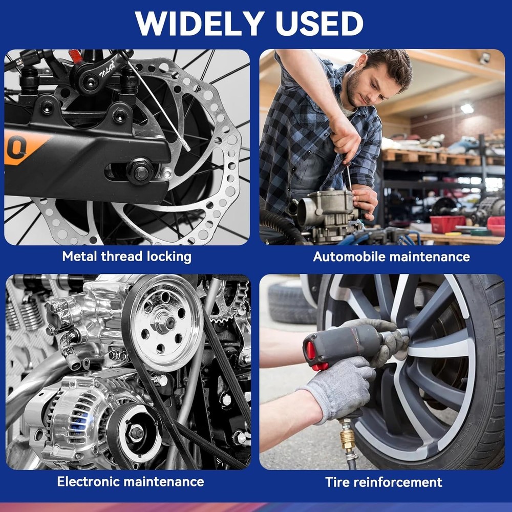 Thread Lock Blue and Red, Threadlocker Medium High Strength, Thread...