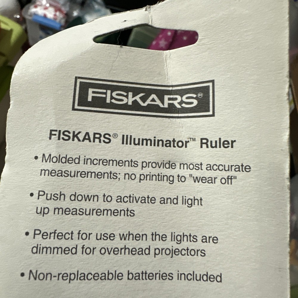 Fiskars Illuminator Light Up Ruler 2003 Red Press Down Activation Works