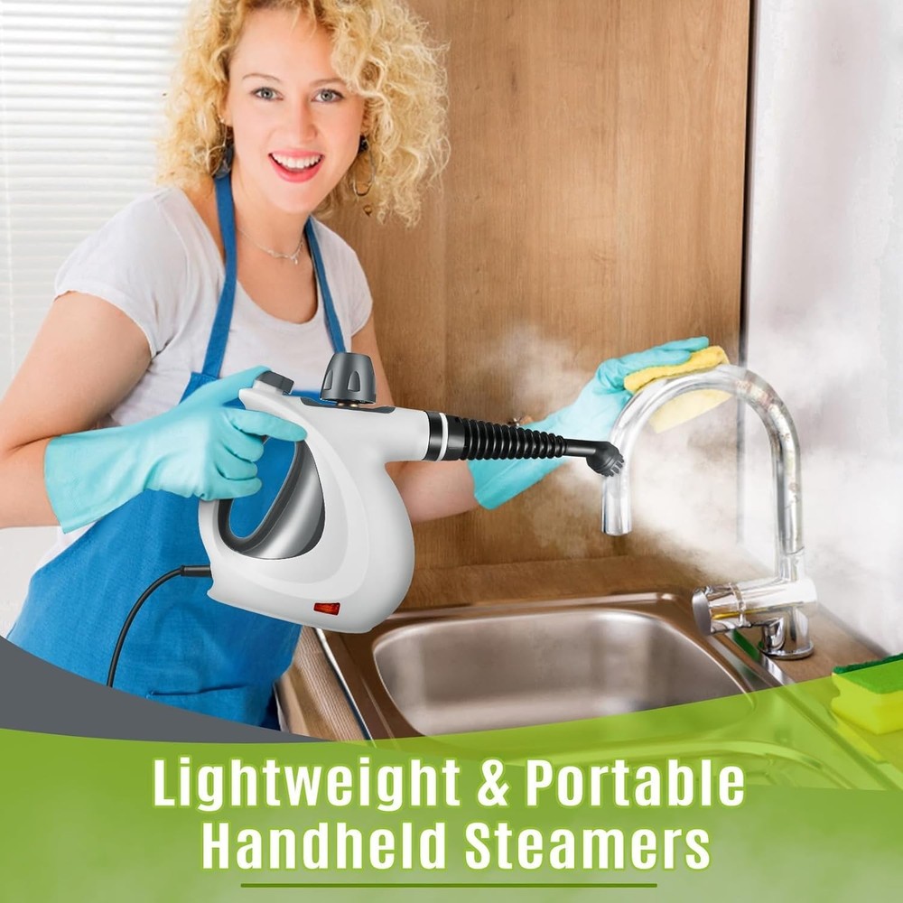 Pressurized Handheld Multi-Surface Natural Steam Cleaner with 12-pc Accessories