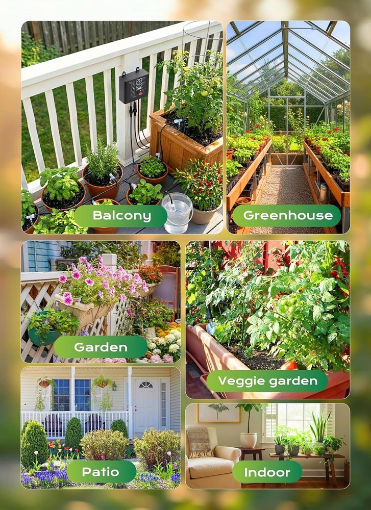 Complete Solar Garden Watering Kit – 49FT Adjustable Drip Irrigation System