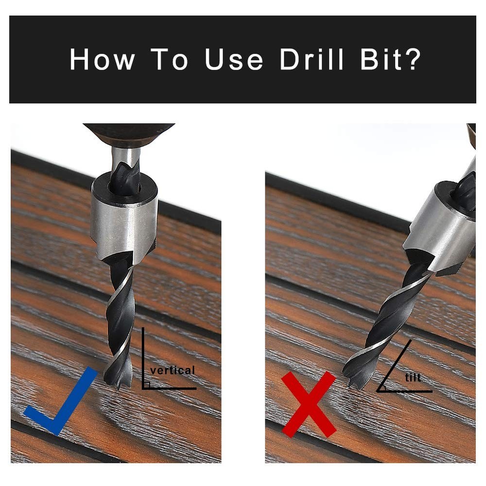 COMOWARE Countersink Drill Bits Set- 7Pcs Counter Sink Bit for Wood High...