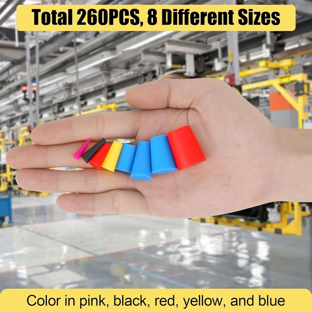 Silicone Plug 8 Size Set 1/16"-5/8" 260PCS