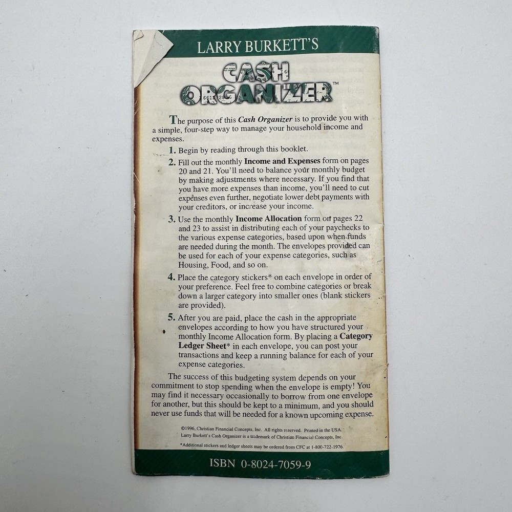 Larry Burkett’s Cash Organizer System Book
