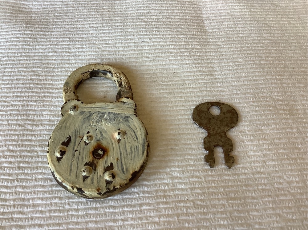 Antique Corbin Padlock with Flat key