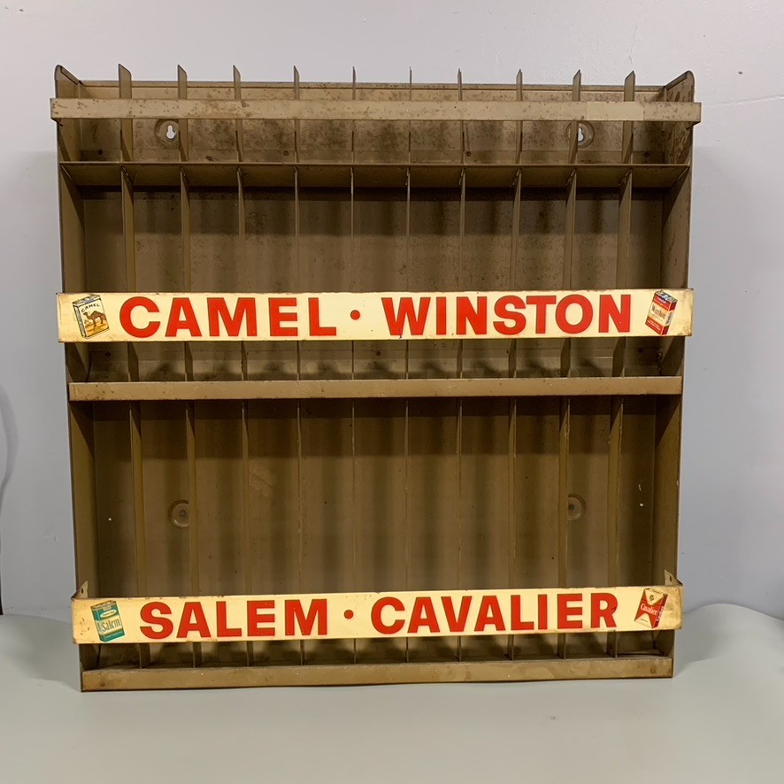 VTG Metal Cigarette Display Rack Winston Salem  Camel Cavalier Tobacco Advertise