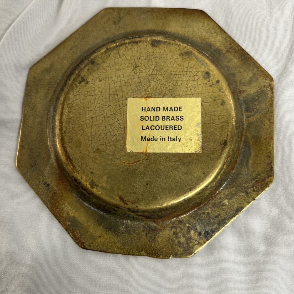 Vintage Octagonal Solid Brass Dish S124