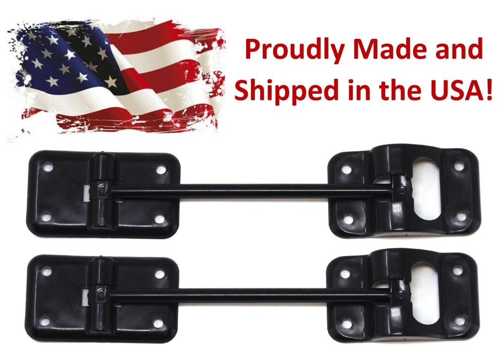 6" T-Style Door Catch Latch Holder RV Camper Trailer Cargo Hatch Black 2PK