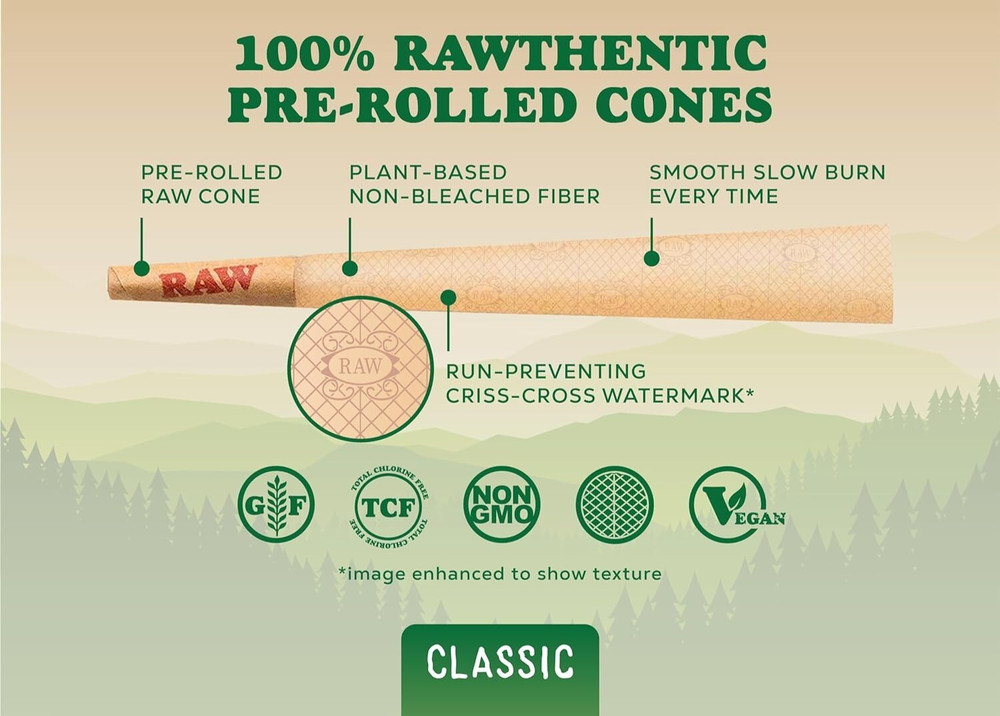 RAW 98 Special Classic Pre-Rolled Cones 100 Pack with Tips