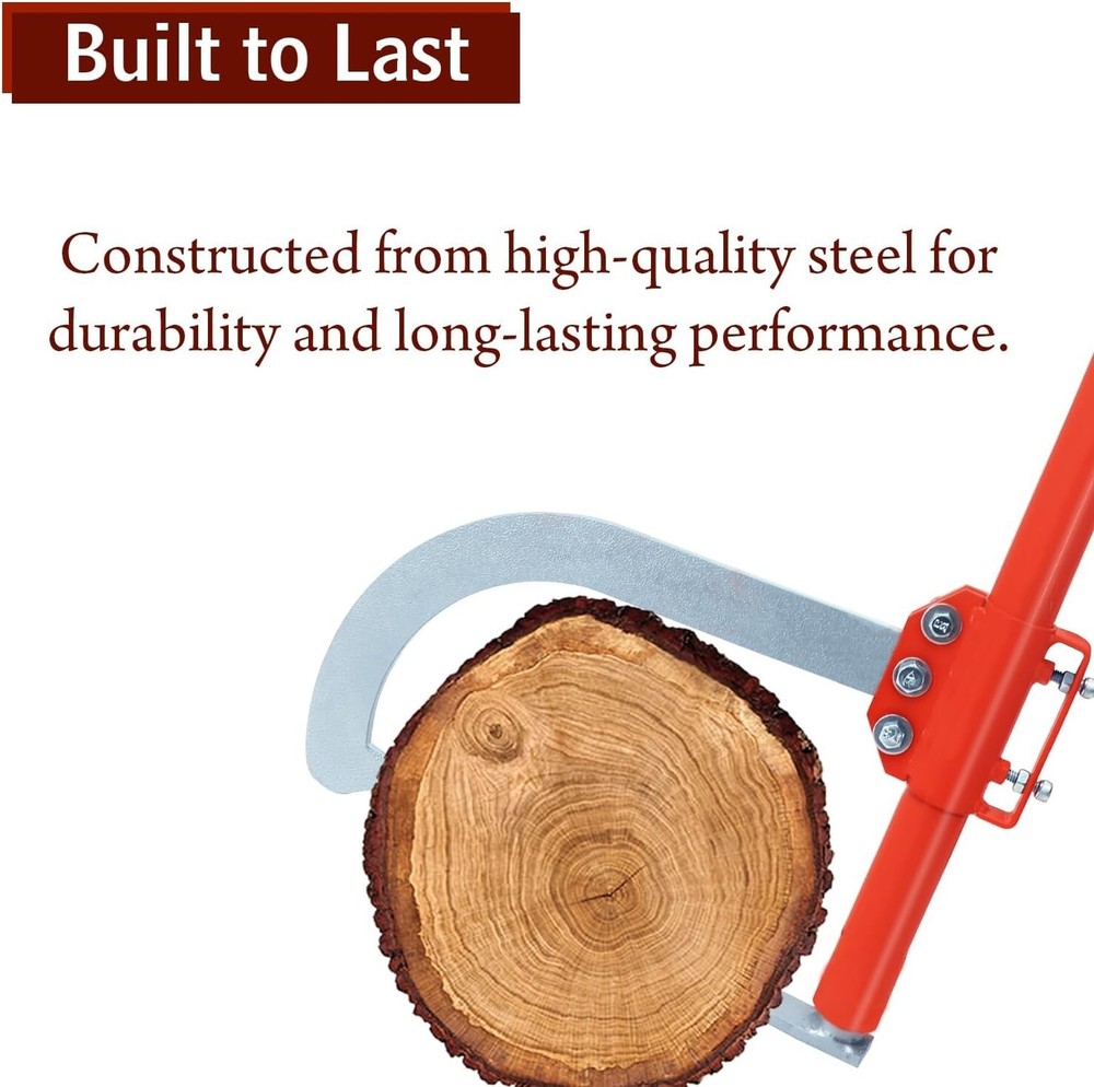 Cant Hook - 48" Wood Log Moving Tool With Adjustable Hook & Rubber Grip Handle