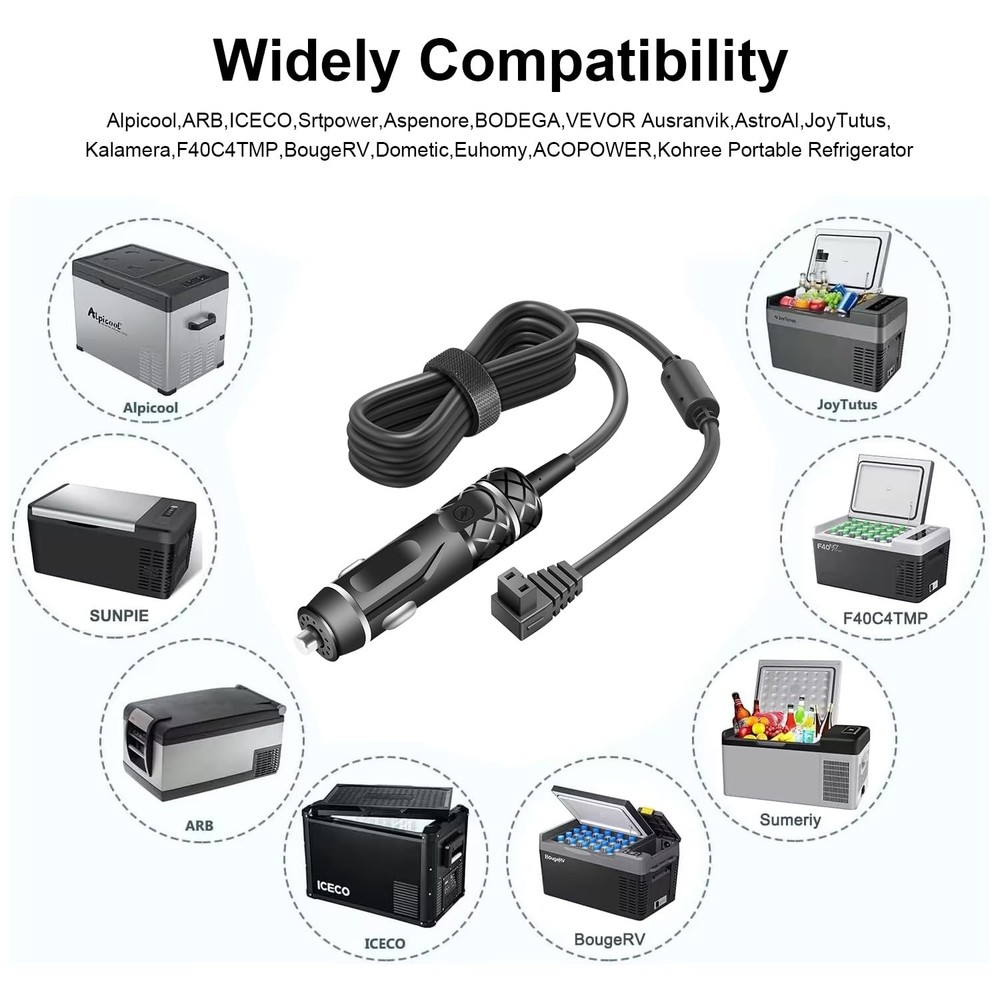 Car Fridge Cigarette Lighter Plug compatible with Alpicool Dometic ARB ICECO ...
