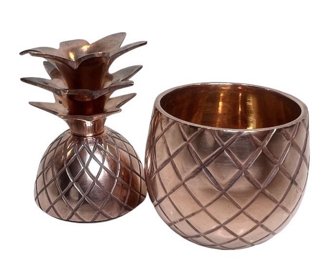 Absolut Elyx Copper Pineapple Shot Glass - Mini 3-3/8" Sip Cup - Solid Barware