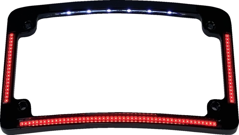 Custom Dynamics Gloss Black Red/White LED License Plate Frame (TF08-B)