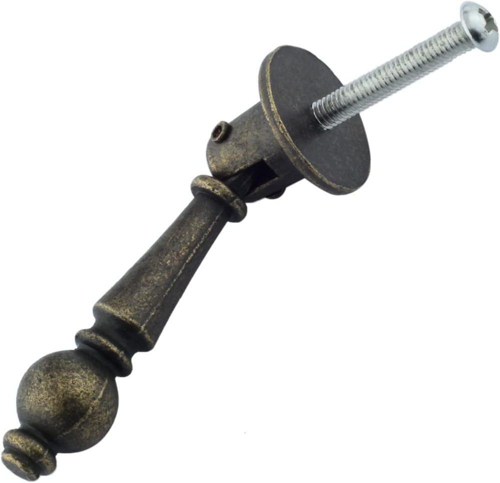 2 Pack Vintage Cabinet Pulls Knobs, Decorative Antique Bronze Pendant Pulls Hand