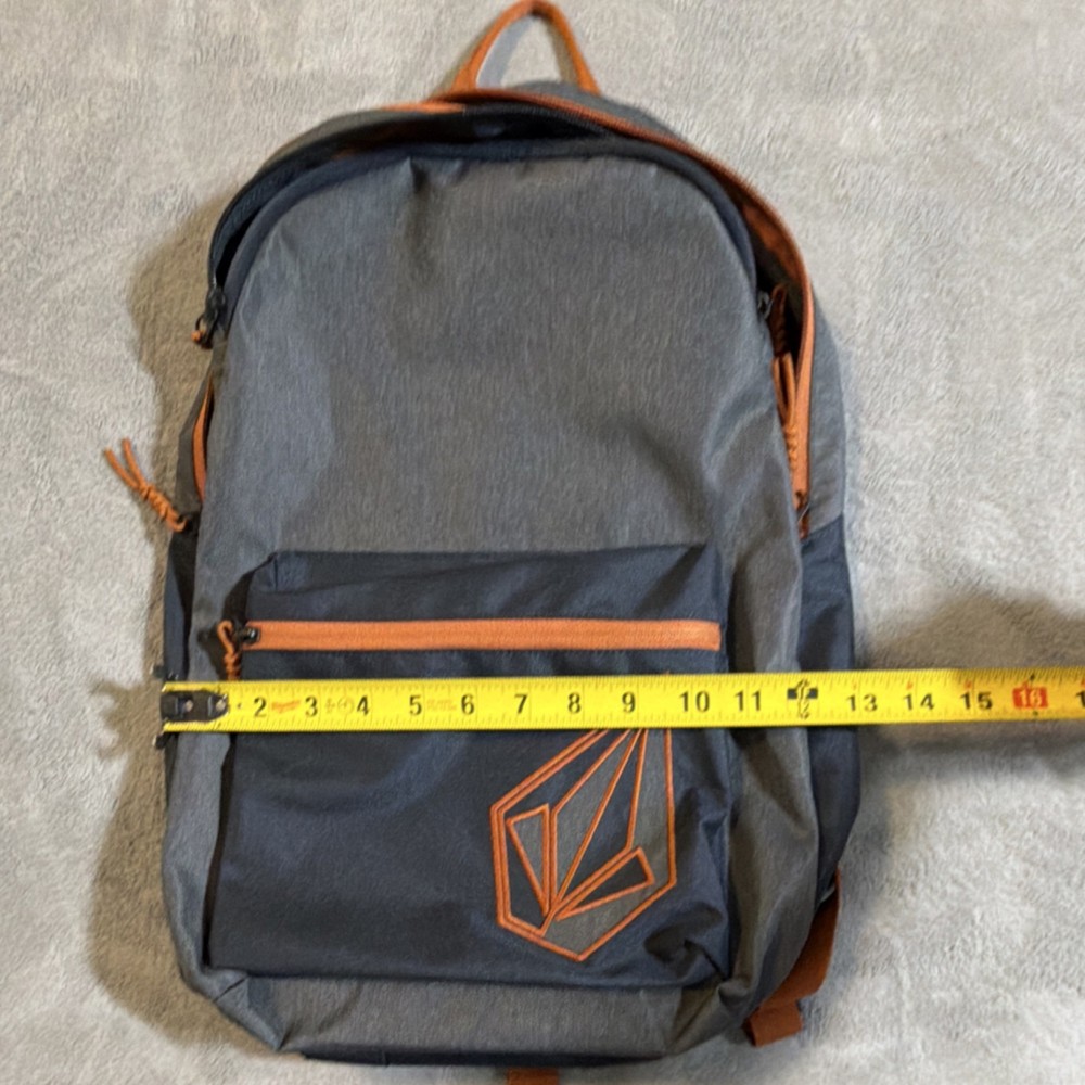 Volcom Men's Backpack Gray Orange Adjustable Strap Outer Pockets Padded