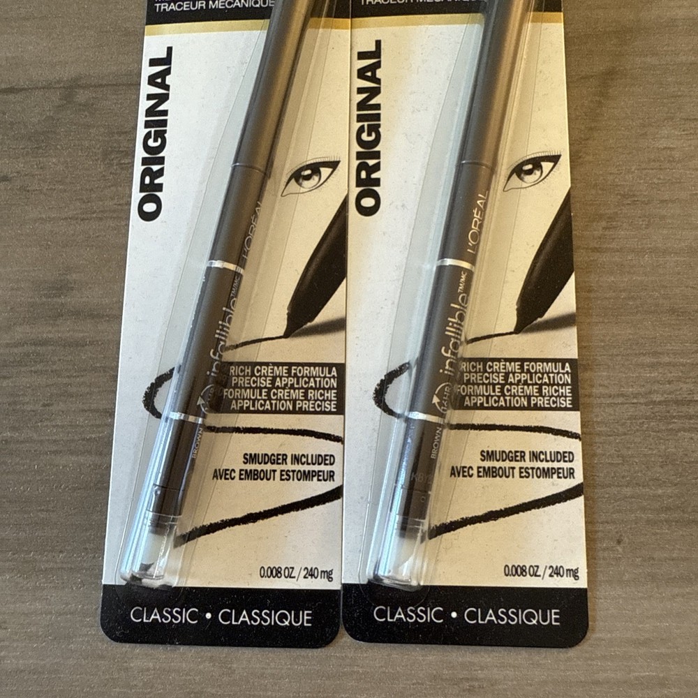 2 L'Oreal Infallible Never Fail Eyeliner Brown #531 .08 oz
