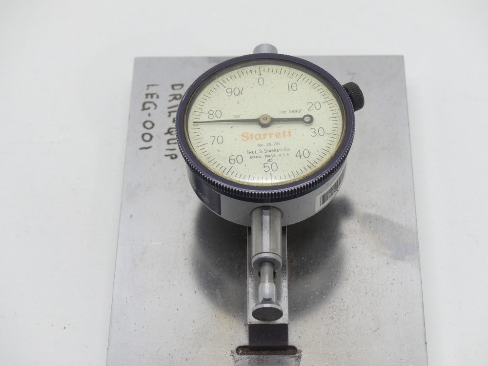 Mounted Starrett No. 25-241 .001" .250" Range Dial Indicator