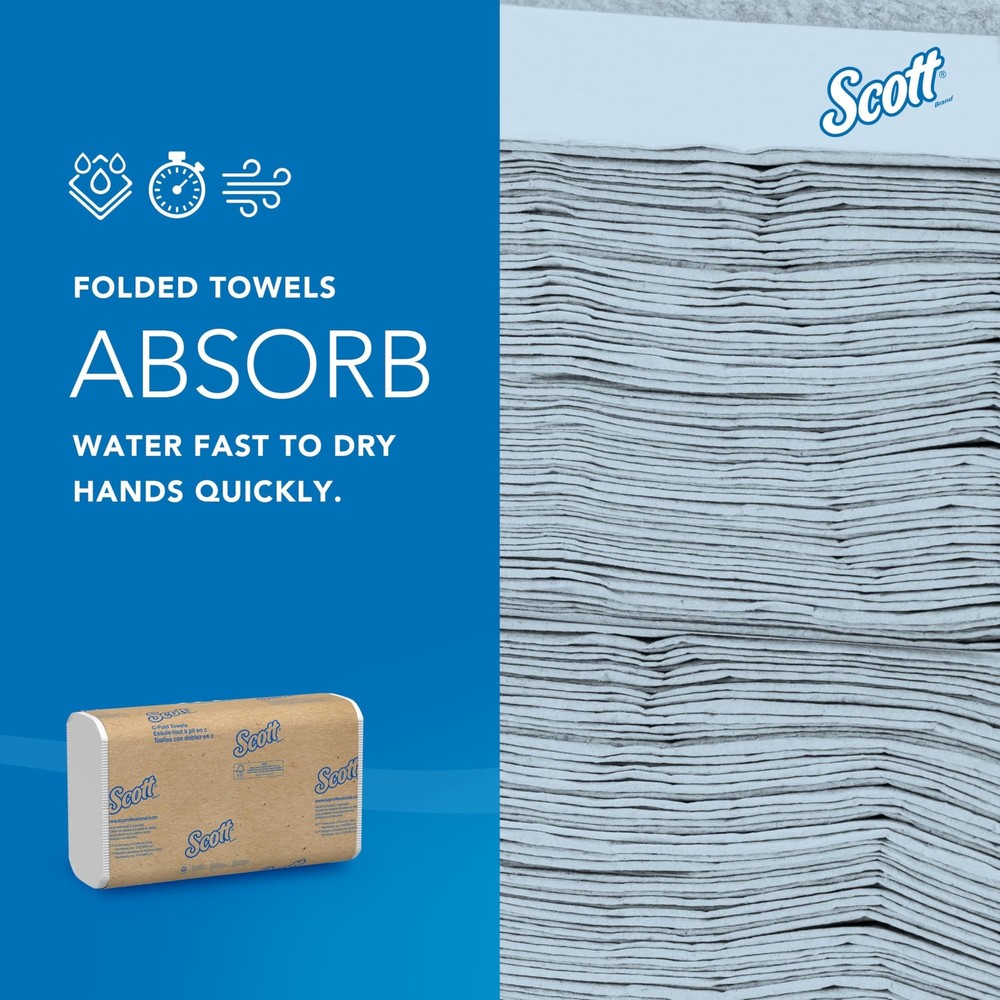 Scott Professional Essential C-Fold Folded Paper Towels, Bulk (01510), Fast-D...