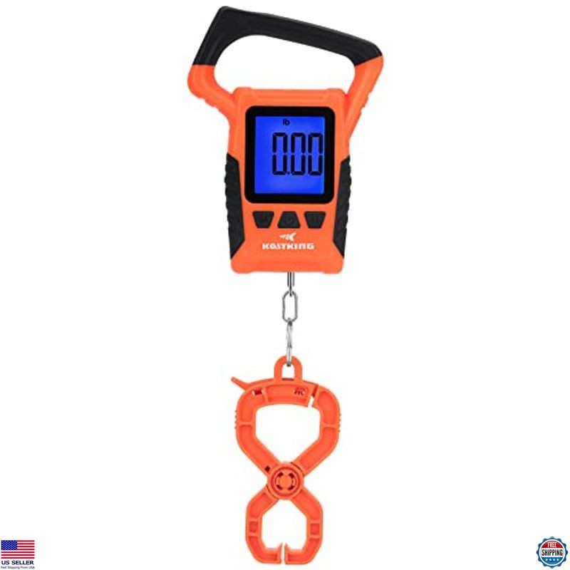 Floating Waterproof Digital Fish Scale, 110lb Capacity, LCD Display, 9 Weights
