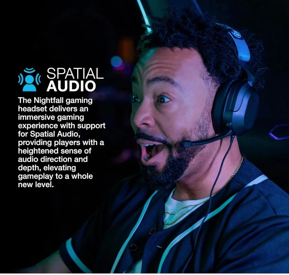 JLab Nightfall Over-Ear Wired Gaming Headset for PS/Mac/XBox/ Switch/Windows