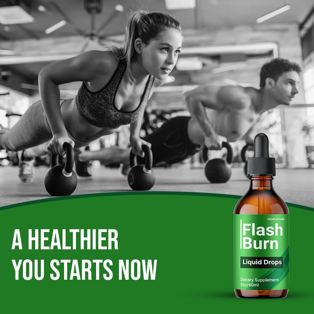 FlashBurn Drops Supplement, Max Strength Flash Burn Liquid formula (1 Pack)