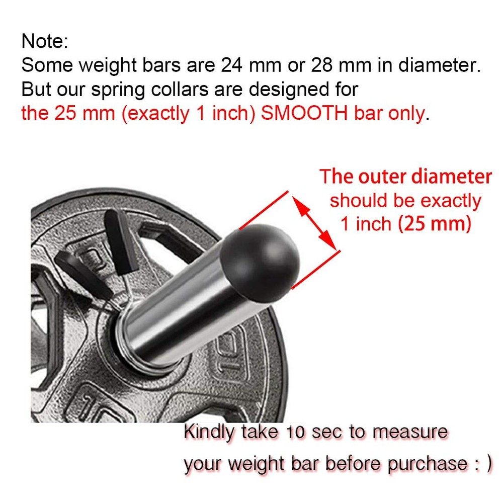 4 Pack Spring Clip Collars, 1 inch (25 mm) for Smooth Dumbbell Handle ..