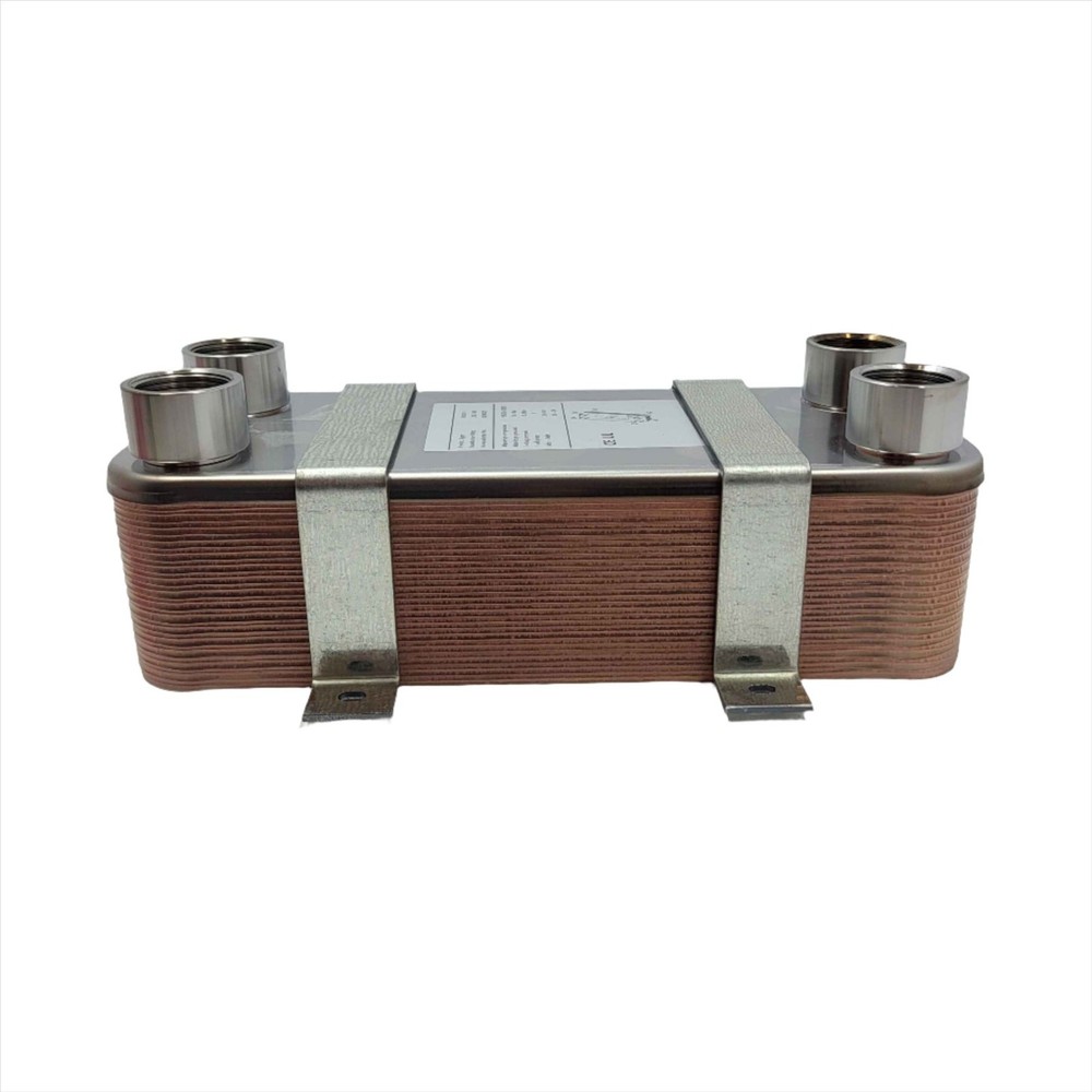 NEW! 20 Plate Water to Water Plate Heat Exchanger 1" & 3/4" FPT Ports W/Brackets