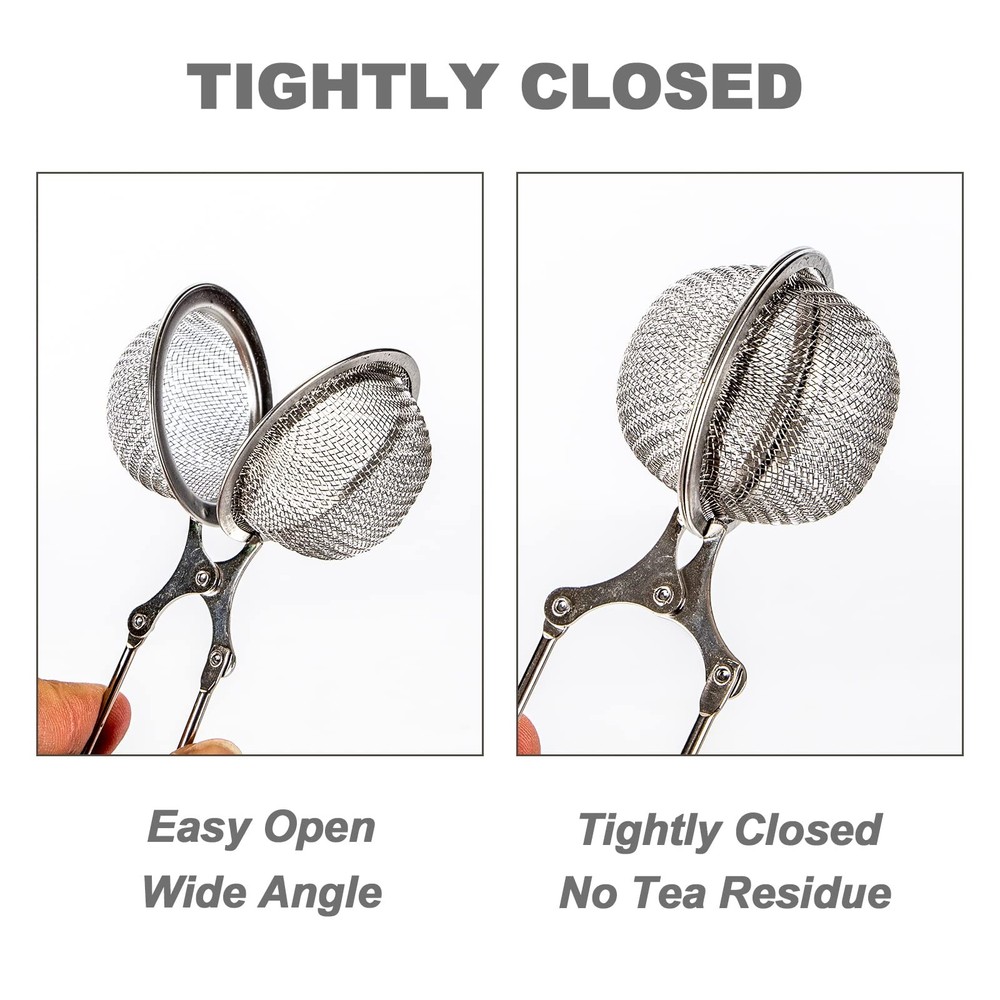 Snap Ball Tea Strainer, 2 Pack Stainless Steel Tea Infuser Filter with Handle...
