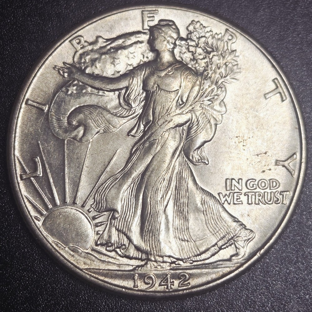 1942-P Walking Liberty Half Dollar 90% Silver MS+