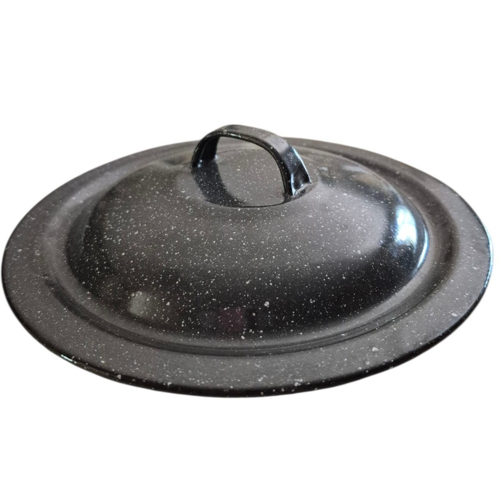 Gray Speckled Enamelware Replacement Handle Top Pot Lid 7 3/4"