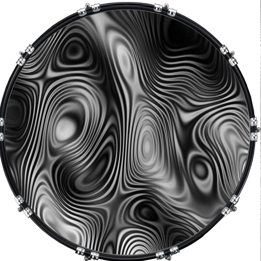 20" Custom Bass Kick Drum Front Head Graphical Graphic Interference 2