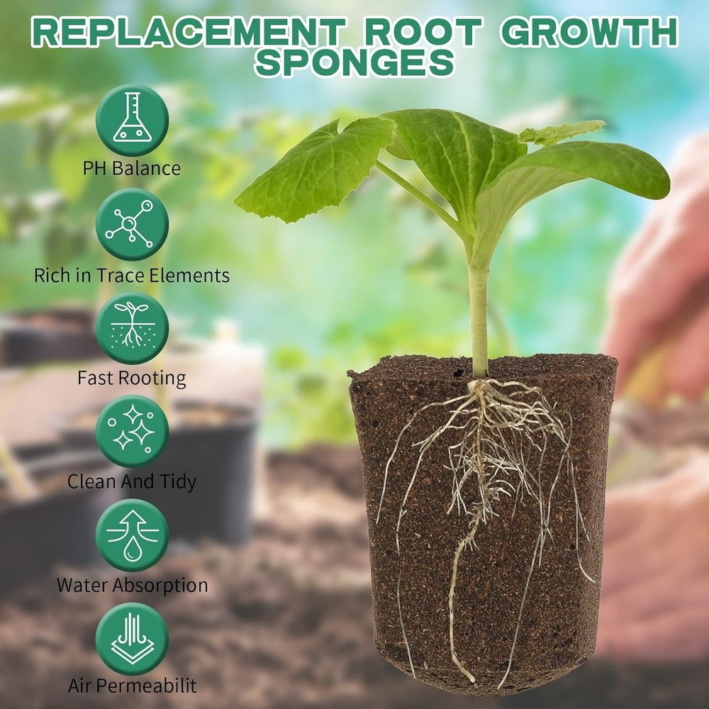 Customizable Hydroponic Grow Sponges - 200 Seed Starter Pods for Robust Cloning