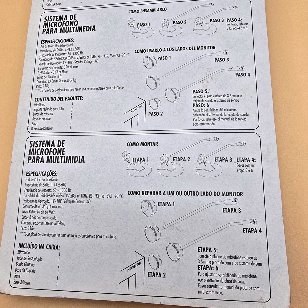 Hurricane Multimedia Microphone System for Computer PC Laptop with Stand Mounts