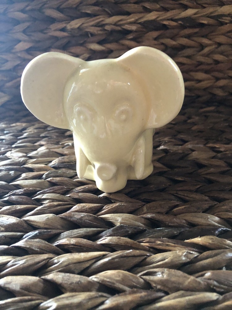 Vtg. Yellow Elephant Planter