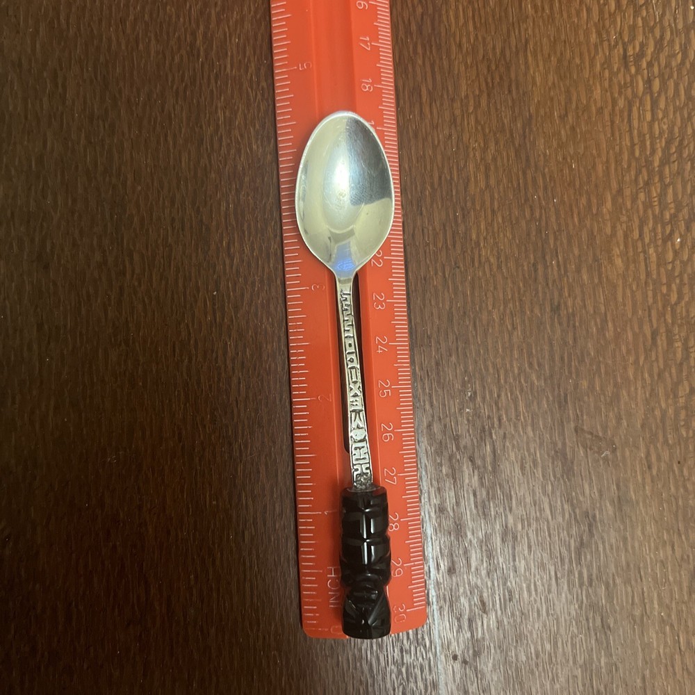 Silver Souvenir Spoon Mexico - Carved Onyx Handle 850 silver