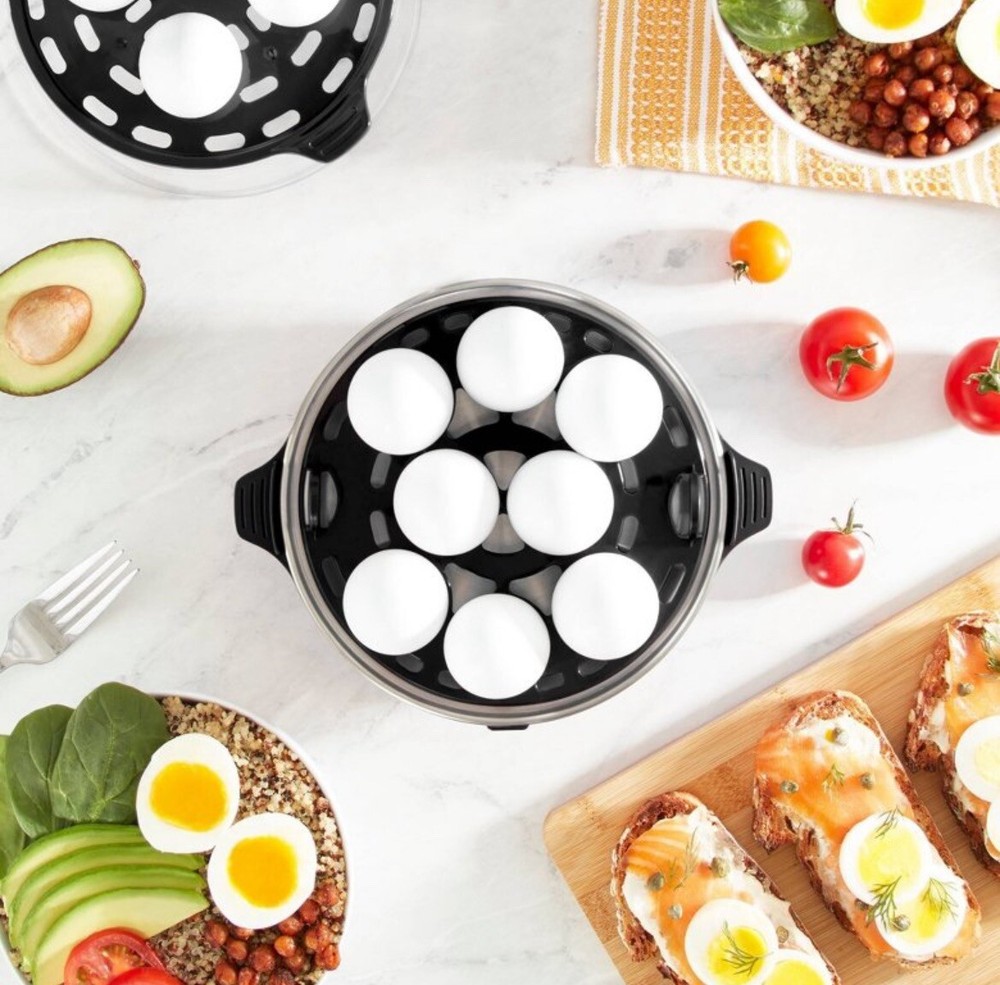 DASH Deluxe Express Electric Egg Cooker with 12 Egg Capacity in Black