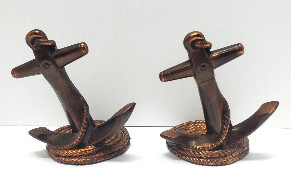 Beautiful Copper Anchor Bookends